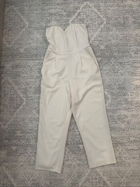 NWT EXPRESS Strapless White Wide-Leg Jumpsuit